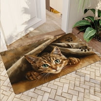 JML Non-Slip MicrofiberFabric & Rubber Doormat - Soft Entryway Rug for Home/Office (20"x32") - Easy Clean Door Mat for Indoor/Outdoor Use, Cat