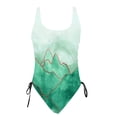 thumbnail image 5 of Busydd Womens Swimsuits Fashion Square Neck Monokini Swimsuits Hawaiian Tropical Floral Print Tummy Control Swimwear High Waisted Halter Beachwear Modest Full Coverage Tie Side One Piece Swimsuit, 5 of 6