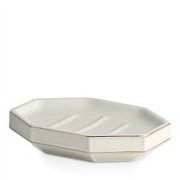 Kassatex St. Honore Soap Dish White with Silver Accent