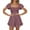 Burgundy, variant on Summer Squareneck Women Shirred Smocked Short Wide Leg Pants Romper Jumpsuit