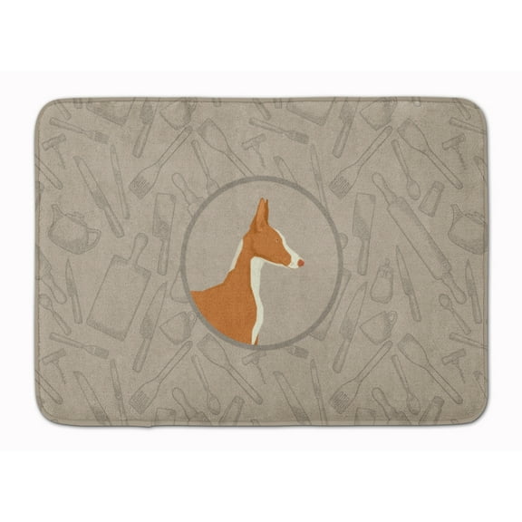 Carolines Treasures CK2192RUG Ibizan Hound in the Kitchen Machine Washable Memory Foam Mat