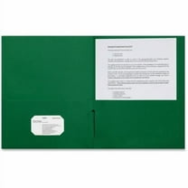 Sparco 2-pocket Leatherette Portfolio Letter - 8 1/2" x 11" Sheet Size - 2 Internal Pocket(s) - Leatherette Paper - Green - 25 / Box