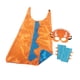 thumbnail image 4 of Disfraz de dinosaurio Macarena Capa guantes Disfraces para Niñas Fiesta Actuaciones en Festival de disfraces naranja azul claro Disfraz de Halloween, 4 of 8