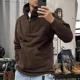 thumbnail image 5 of Ropa para hombre con media cremallera, sudaderas con capucha sólidas, sudaderas coreanas para hombre, estilo Overfit, ropa de calle, ofertas al por mayor, precio bajo, 5 of 5