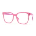 thumbnail image 1 of Kid Girls Flexible Rubber Hipster Horn Rim Blue Light Filter Computer Glasses Pink Purple, 1 of 4