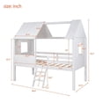 thumbnail image 5 of CRO Decor Twin Size Low Loft Wood House Bed with Two Side Windows (Normal White), 5 of 10