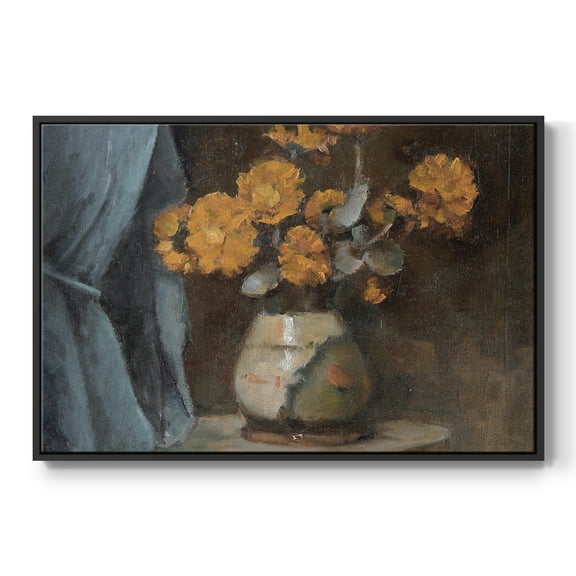 Vintage Botanical Print-LXXX By Wexford Home Framed in Black Wood Gallery Wrapped Canvas 17 in. x 25 in.