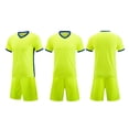 thumbnail image 1 of Conjuntos de blusas y camisas de manga corta con cuello en V. Conjunto de traje de fútbol de color sólido para niños para juegos deportivos universitarios, partidos de rendimiento, uniformes de entren, 1 of 5