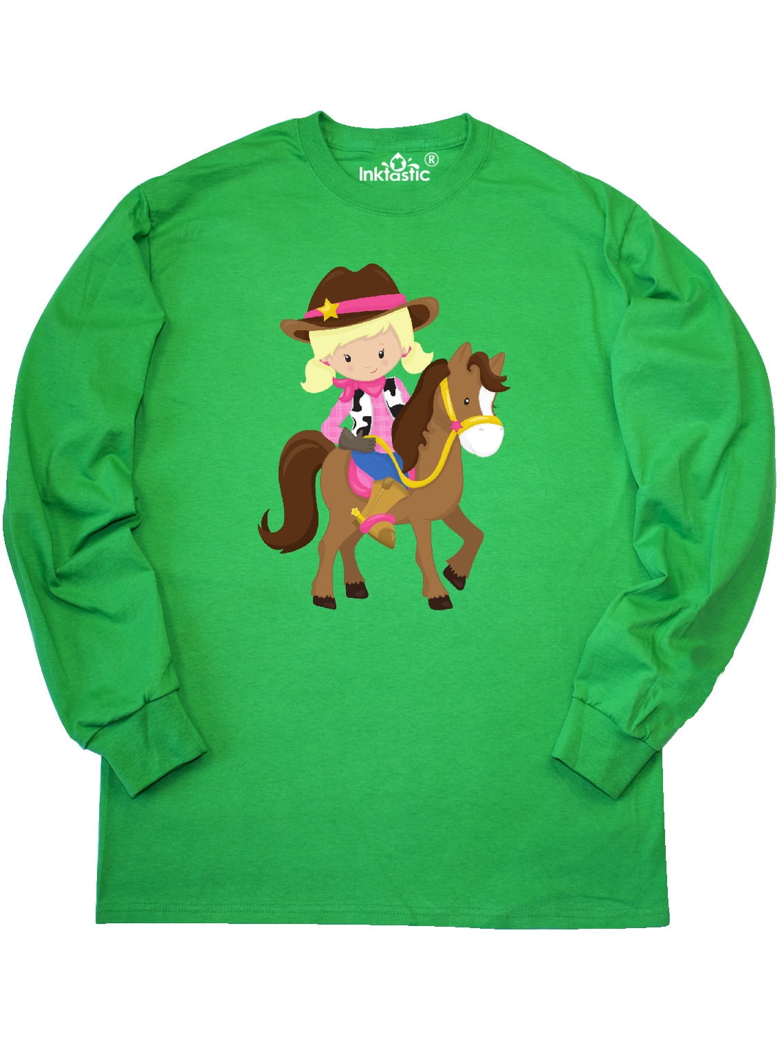 Cowgirl on Brown Horse inktastic Cowboy Girl Toddler Long Sleeve T-Shirt