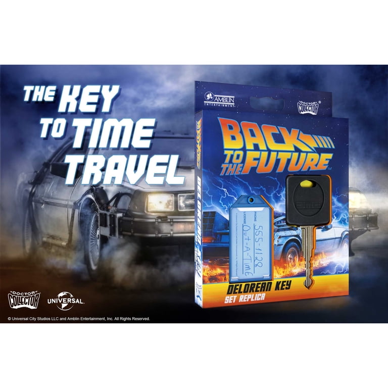 Back To The Future DeLorean ECTO 88 License Plate Keychain - Heavy Duty Car Key Ring With Realistic Design
