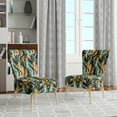 thumbnail image 2 of Designart "Regal Jungle In Orange And Green I" Orange Abstract Upholstered Accent Chair - Modern Arm Chair For Living Room, 2 of 7