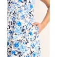 thumbnail image 3 of Free Assembly Women's and Women's Plus Square Neck Cotton Midi Panel Dress, Sizes XS-4X, 3 of 4