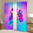 thumbnail image 2 of jejeloiu Cartoon Mermaid Black Out Curtains,Magic Ocean Animal Curtains Pack of 2 (42x63 Each),Galaxy Starry Night Bedroom Curtains For Girls Kids,Super Cozy Room Decor, 2 of 6
