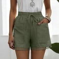 thumbnail image 6 of GUACER Casual Shorts for Women High Waisted Boho Drawstring Beach Shorts with Eyelet Cutout Hem & Big Pockets, 6 of 8