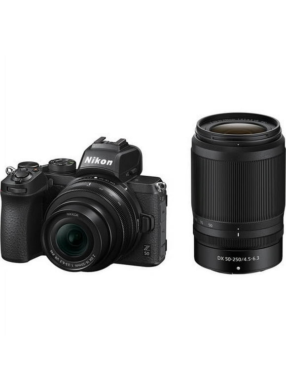 Nikon Z50 20.9 Megapixel Mirrorless Camera with Lens, 0.63", 1.97" (Lens 1), 1.97", 9.84" (Lens 2)