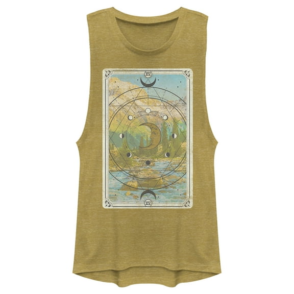 Junior's Lost Gods Landscape Tarot Card Festival Muscle Graphic Tee Gold Heather Large