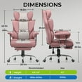 thumbnail image 3 of GTRACING Ergonomic Executive Cozy Fabric Gaming Office Chair with Footrest, Pink&Gray, 3 of 7