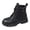 Black, variant on PFWOWB Girls Combat Ankle Boots Lace-Up Side-Zip Booties with Chunky Lug Sole (Black,3.5)