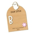 thumbnail image 2 of Kuntesetty Baby's First Halloween Footprint Plaque DIY Family Birthday Decorative Board Evil, 2 of 9