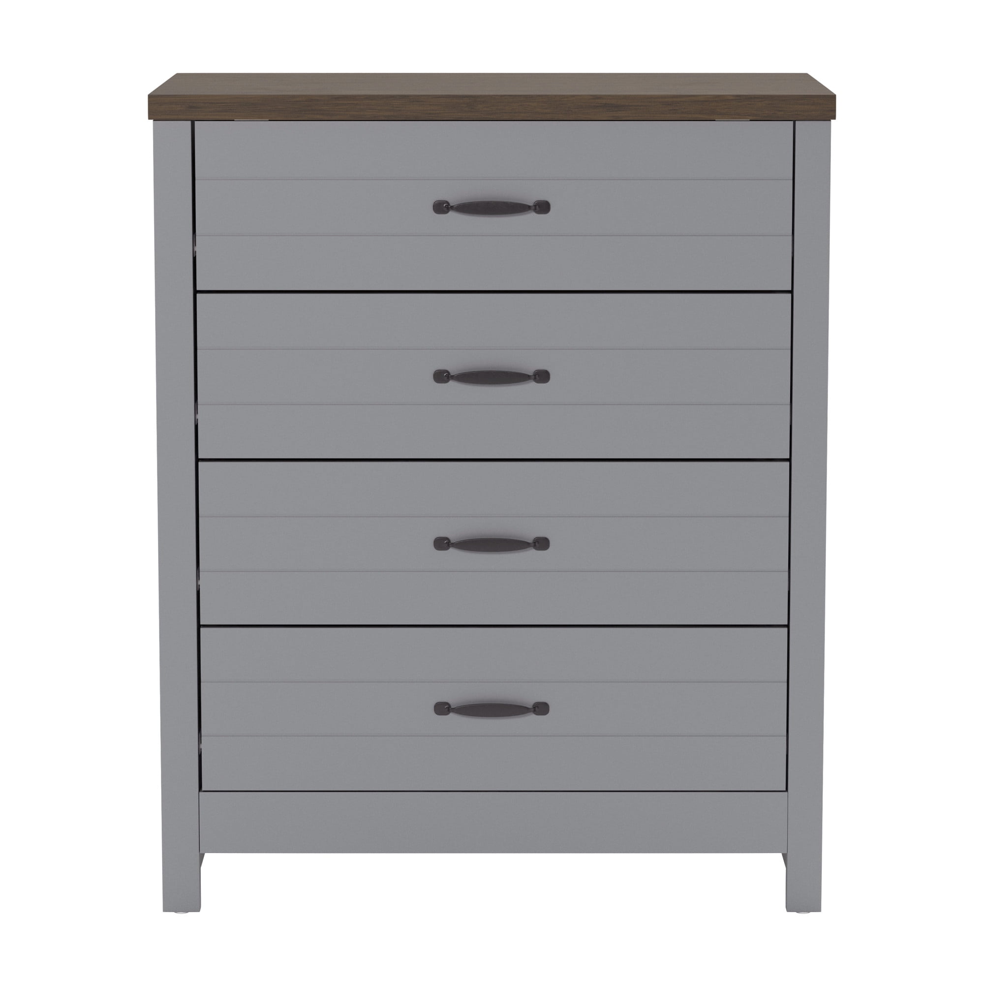 Lancaster Wood 4 Drawer Dresser, Gray, by Hillsdale Living Essentials
