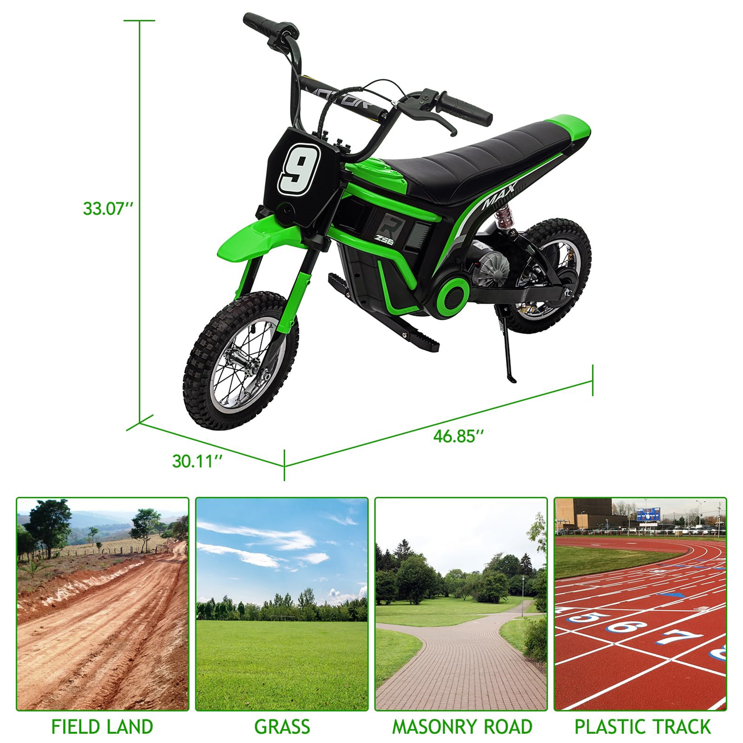 Sakiyr 24V Electric Dirt Bike for Kids,Ride On Motorcycle Car with Powered 350W Brushless Motor for Boys and Girls,Max Speed 15MPH，2-Speeds,Max Weight 135 Lbs