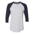 thumbnail image 1 of 5050 Raglan Three-Quarter Sleeve Tee, XS, Heather GreyNavy, 1 of 1