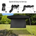 thumbnail image 3 of Ainfox 8 x 8 ft Pop up Canopy Tent with One Sidewall,Instant Slant Outdoor Gazebo for Beach, Sun Shade,Outdoor Activies,Black, 3 of 8