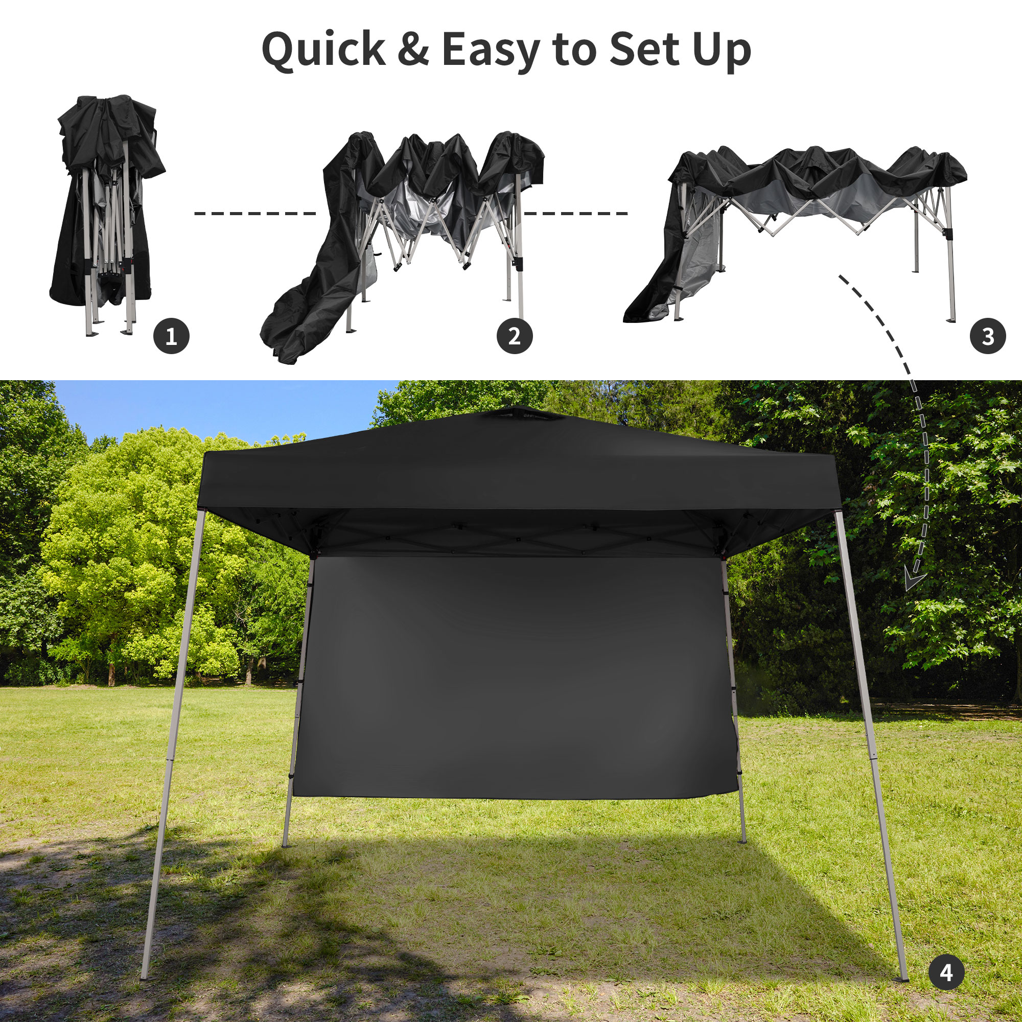 Ainfox 8' x 8' Pop-Up Canopy with Sidewall photo 3