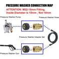 thumbnail image 3 of Kit adaptador de lavadora de alta presión compatible con conexión rápida métrica M22 para conector giratorio hembra de 15 mm a conector macho M22 de 5000 psi, 3 of 5