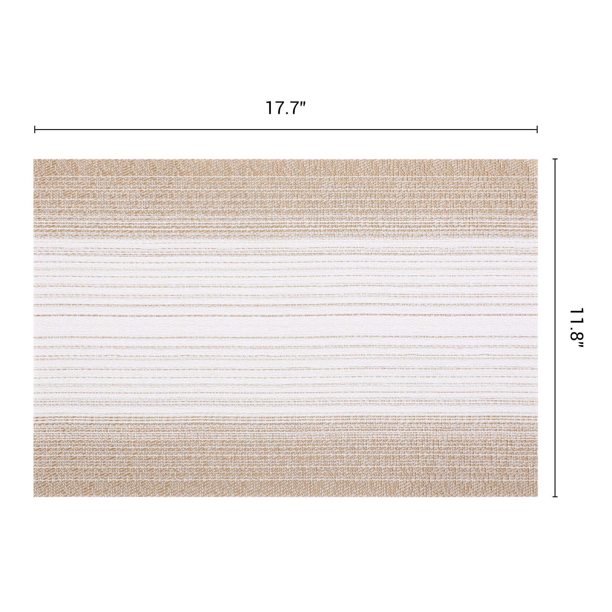 Unique Bargains 6 Pack Rectangle Plastic Washable Table Mats Beige 17.7x11.8inch