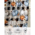 thumbnail image 6 of Thanksgiving Sheer Curtains 108 inches Long, Pumpkin Fall Sunflower Leaves Plaid Texture Light Filtering Sheer Window Curtains Rod Pocket Voile Drapes for Bedroom Living Room, 52"W x 108"L 2 Panels, 6 of 7