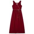 thumbnail image 2 of YONGHS Kids Girls Chiffon Party Dress Junior Ball Gown Wedding Bridesmaid Dresses Burgundy 16, 2 of 7