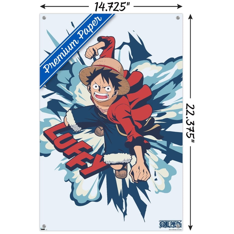 One Piece: Fishman Island - Luffy Punch Wall Poster with Push Pins
