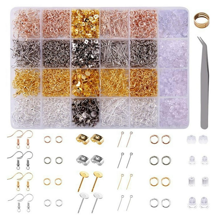 Earring Making Supplies Kit Earring Hooks Earring Backs Posts Eye Pin  Tweezer Jump Ring Opener for
