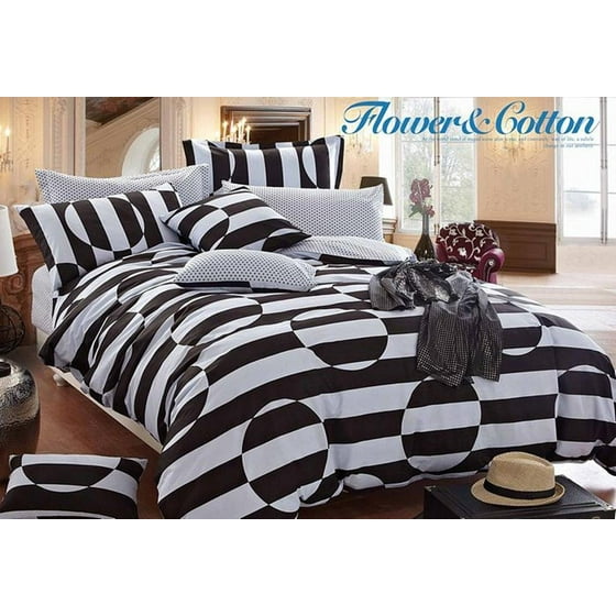 Cc Dd 100 Cotton Modern Lifestyle Striped And Circles Printing Cc Dd 100 Cotton Modern Lifestyle Striped And Circles Printing Duvet Cover Set Full Queen Navy Com