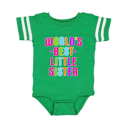 

Inktastic Worlds Best Little Sister Gift Baby Girl Bodysuit