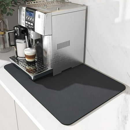 

Kitchen Counter Mat Coffee Mat Hide Stain Rubber Backed Absorbent Dish Drying Mat for Kitchen Counter-Coffee Bar Accessories Grey 30X40cm
