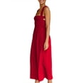 thumbnail image 3 of xiaxaixu Robe d'Été Décontractée pour Femmes Dos Nu Couleur Unie Robe Longue Froncée Mode Robe à Nouer Croisée, 3 of 7