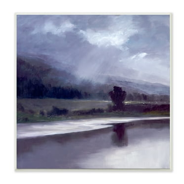 Stupell Industries Storm Clouds Abstract Light Meadow Landscape Wall Plaque by Sheila Finch