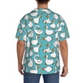 thumbnail image 5 of Xecao offers the Cartoon Funny Goose for Men's Casual Short-sleeved Shirt, a button-up collared shirt with a pocket, perfect for beach vacations and yacht travel in the 3X-Large size., 5 of 7