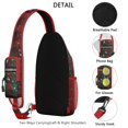 thumbnail image 3 of Sling Backpack,Red and Green Plaid Christmas Snow Pattern Crossbody Bag with Water Bottle Holder,Waterproof Sling Bag for Men/Women with Chest Phone Holder for Hiking,Travel, 3 of 6