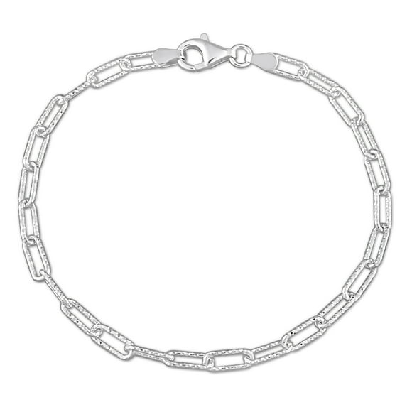 Miabella Bracelet Chaîne à Maillons Trombone en Argent Sterling 3,5 mm Taille Fantaisie