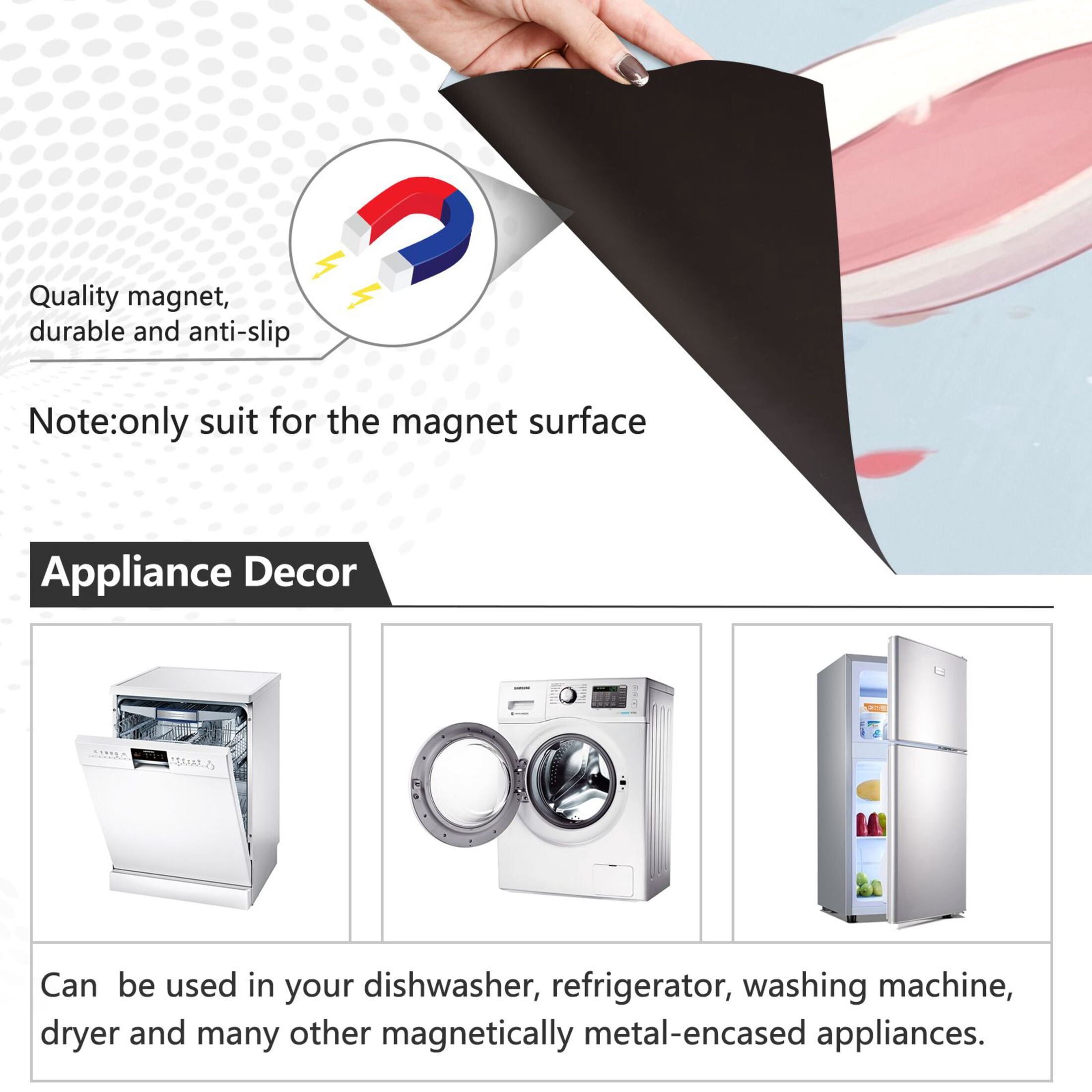Dishwasher Magnetic Sticker 23x26 Inch Refrigerator Magnetic Sticker Washing Machine Magnetic Sticker Kitchen Panel Magnetic Sticker Home Decor Super Lovely Strawberry Rabbit
