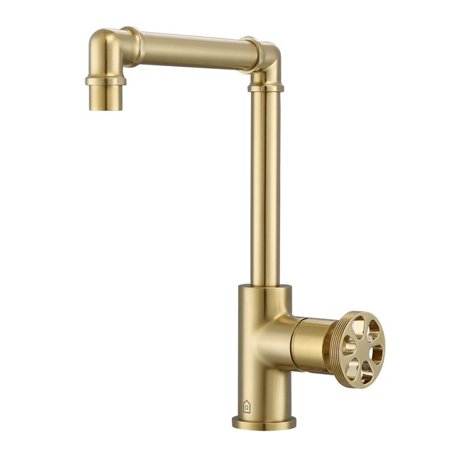 Ancona Urban Round Wheel Handle 1-Hole Bathroom Faucet