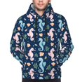 thumbnail image 2 of Bingfone Seahorses And Plants Men's Drawstring Hoodie Long Sleeve Pocket Sweatshirts-3X-Large, 2 of 6