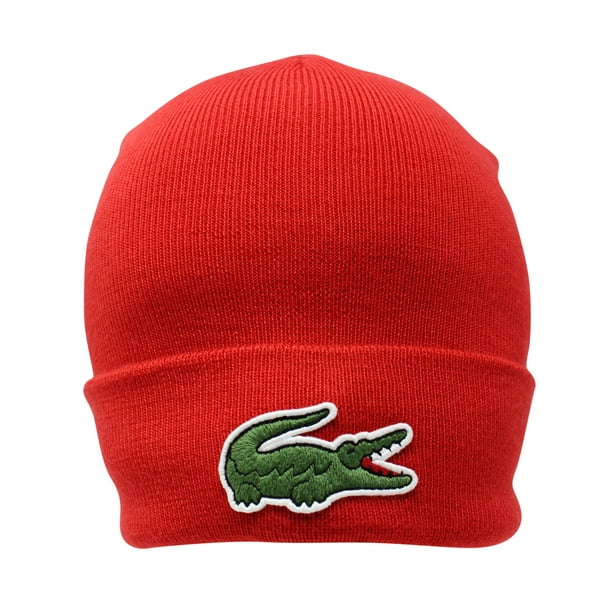 Lacoste Men's Large Croc Wool Blend Knit Cap