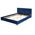 thumbnail image 3 of Costway Full Tufted Upholstered Platform Bed Frame Flannel Headboard Navy Blue, 3 of 10