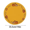 thumbnail image 3 of Round Table Placemats, Fall Table Decorations, Rustic Farmhouse Decor, Pumpkin Table Decor, 14 Inch Diameter Set of 4 Featuring Wood Grain, White Pumpkins, Orange Dotted Pumpkins, 3 of 6