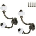 thumbnail image 4 of 10 ganchos para abrigos de alta resistencia, ganchos montados en la pared de aleación de zinc, perchas vintage de calabaza, tono bronce con blanco, 4 of 5