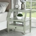 thumbnail image 2 of Pemberly Row Contemporary Antique Gray Wood 1-Drawer Storage Nightstand, 2 of 9